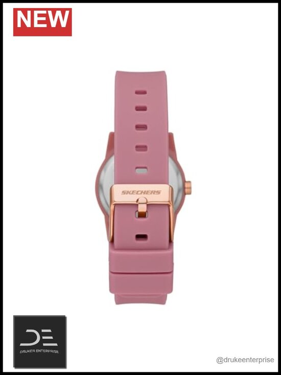 30mm Silicone Strap Analog Quartz Watch with Mineral Crystal and Buckle Closure